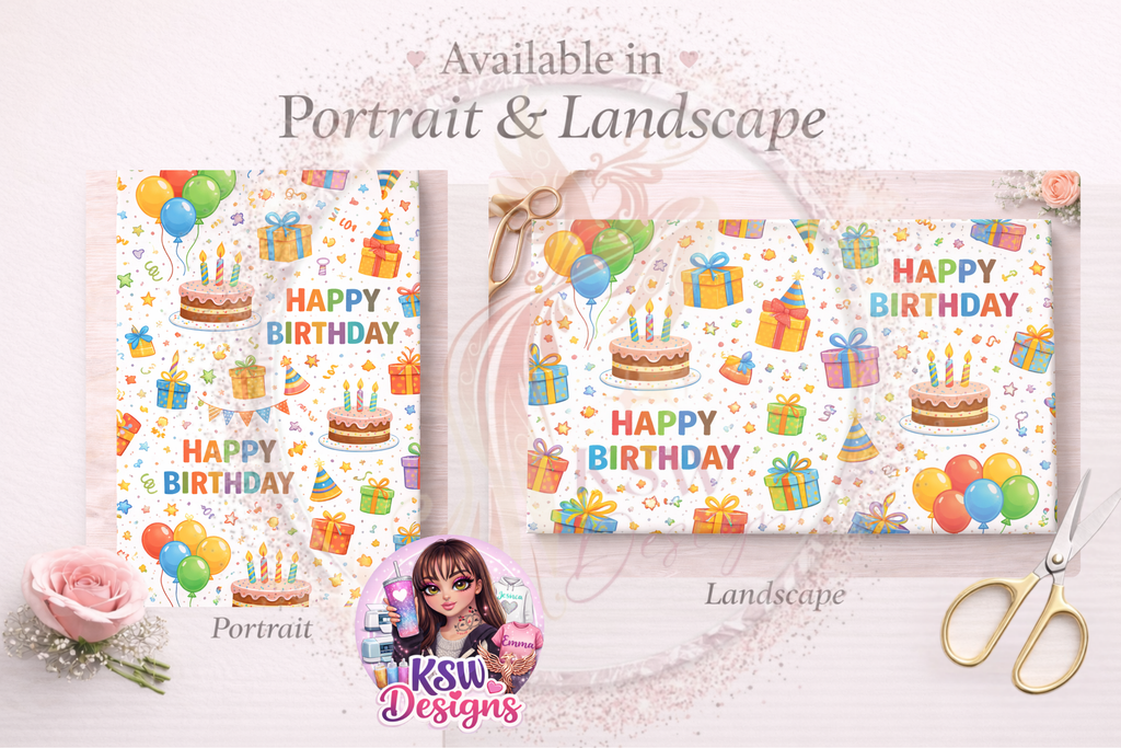 Birthday Party Parade Wrapping Paper Sheets