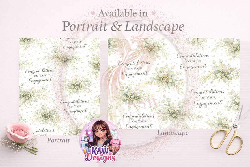 Botanical Engagement Bliss Wrapping Paper Sheets