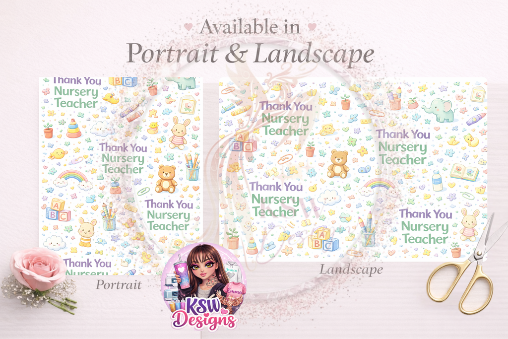 Little Learners - Thank You Nursery Teacher  Wrapping Paper Sheets