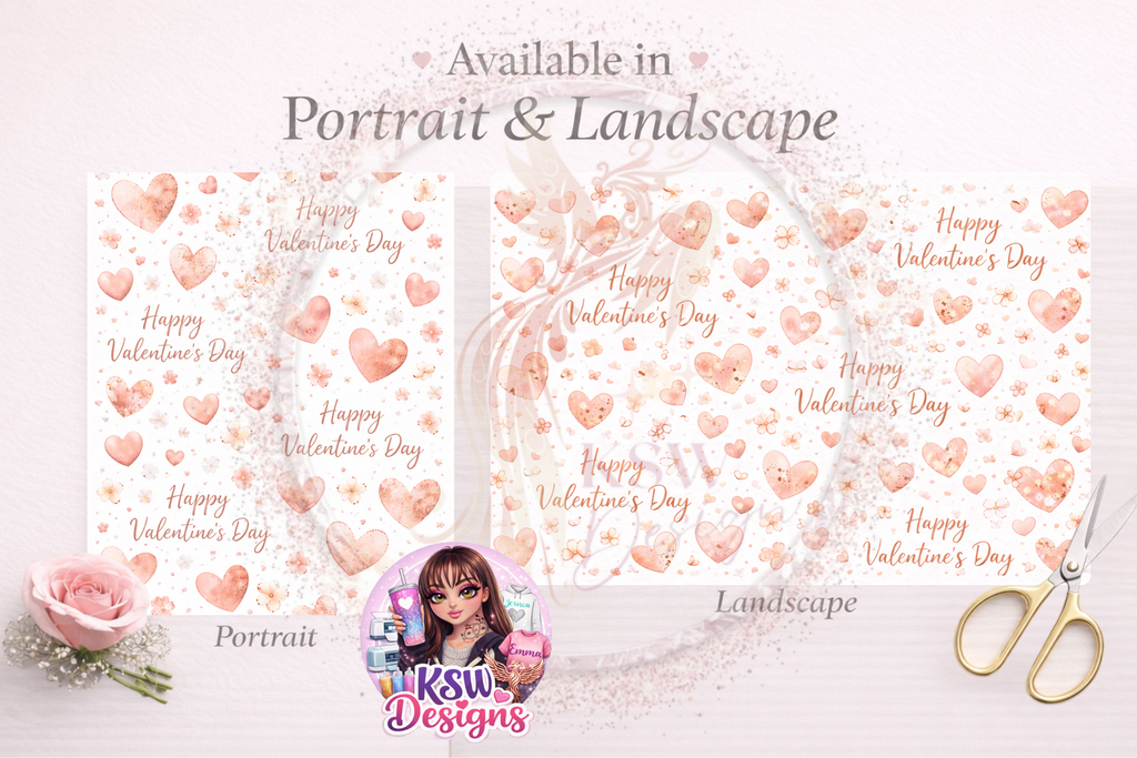 Blush Hearts Valentine’s Day Wrapping Paper Sheets