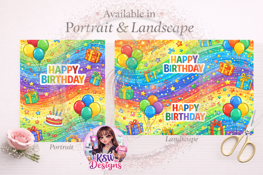 Rainbow Birthday Magic Wrapping Paper Sheets