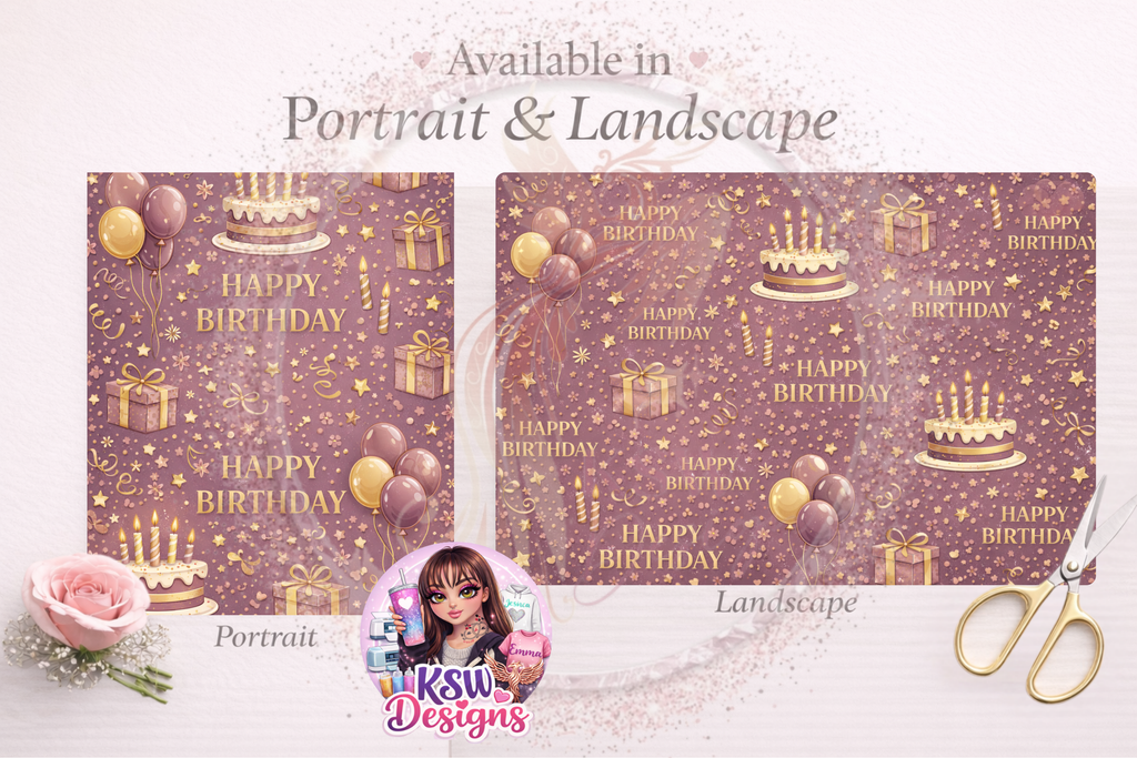 Birthday Elegance Wrapping Paper Sheets