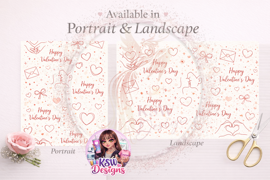Line Art Love – Valentine’s Day Wrapping Paper Sheets
