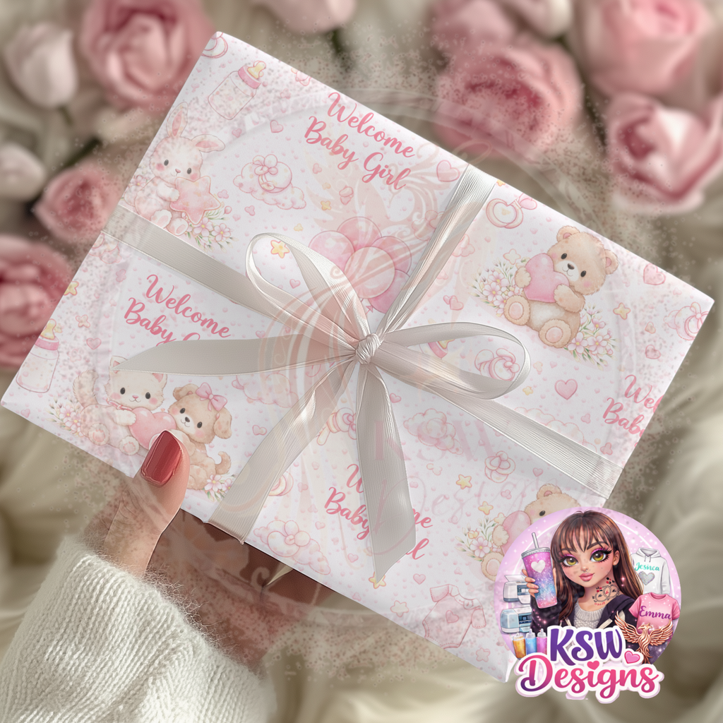 Little Pink Baby Dreams Wrapping Paper Sheets
