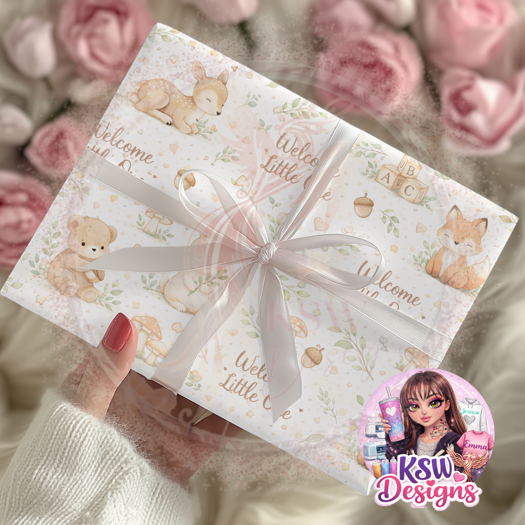 Woodland Welcome Little One Wrapping Paper Sheets