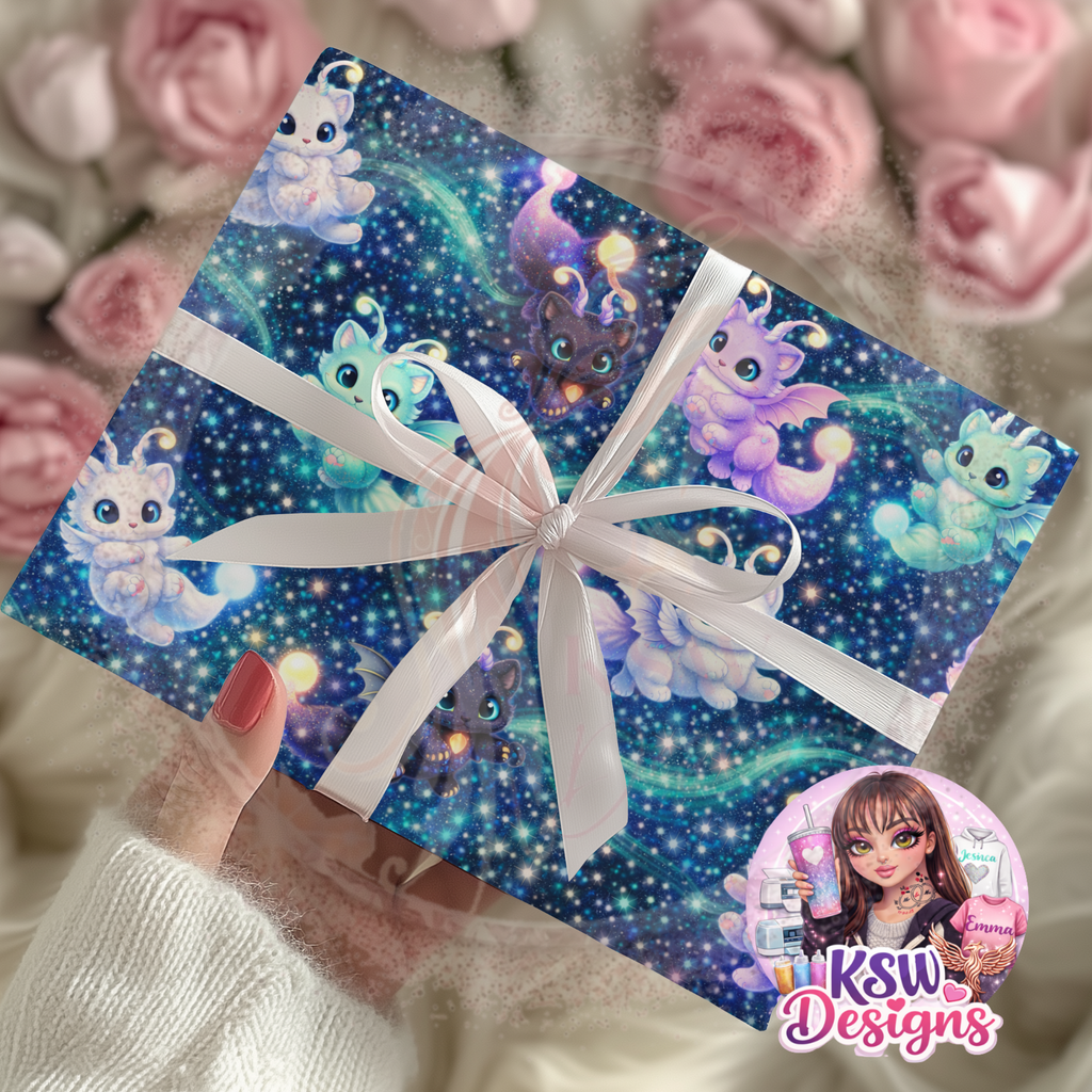 Celestial Critters Galaxy - A3 Wrapping Paper Sheet
