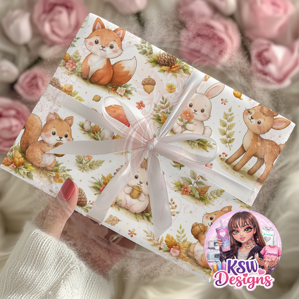 Autumn Woodland Cuties - A3 Wrapping Paper Sheets