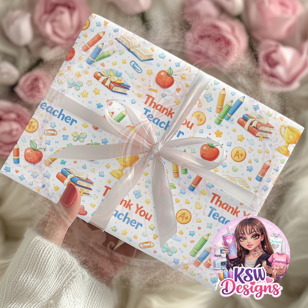 Teacher Appreciation Celebration Wrapping Paper Sheets