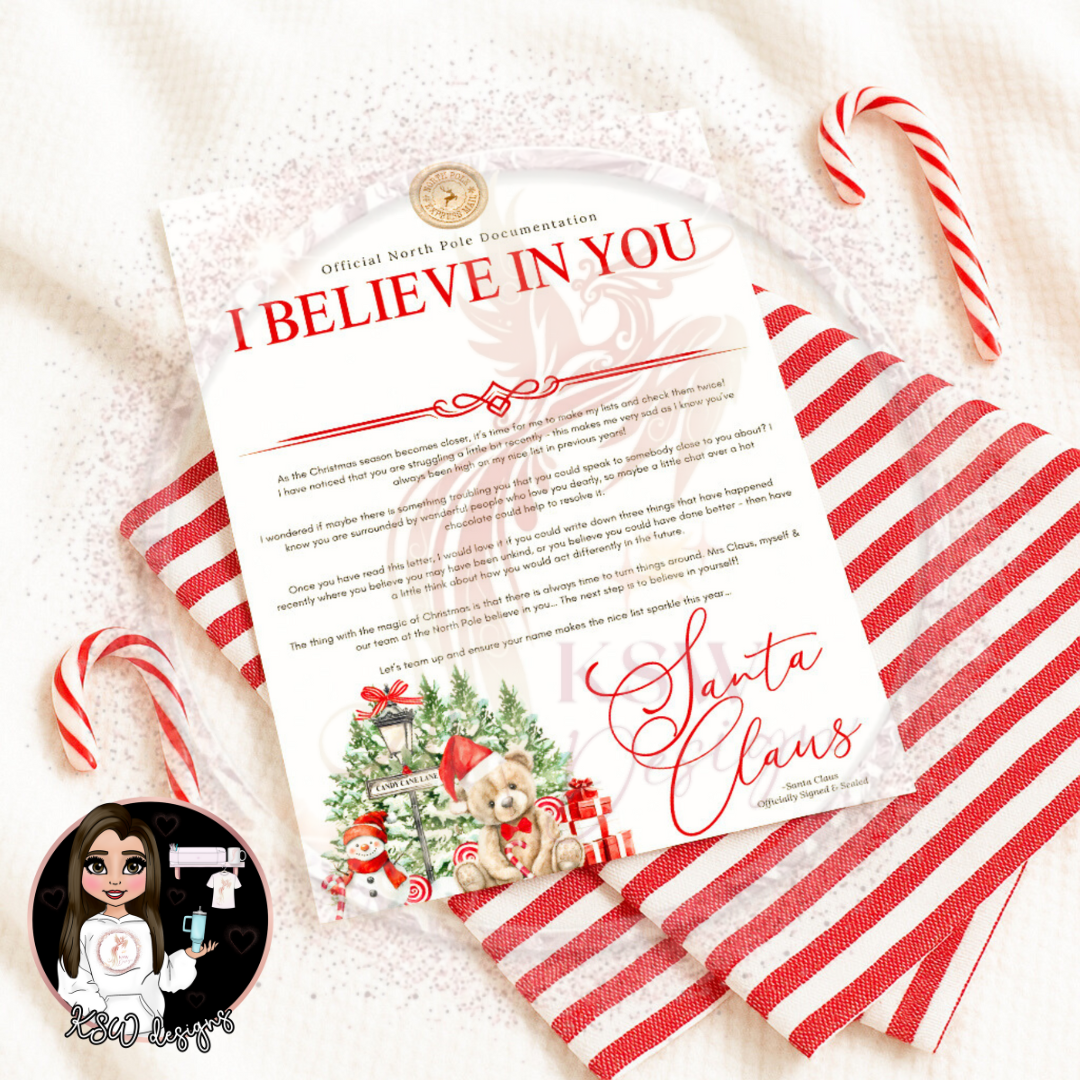 Candy Cane Lane - Believe Letter