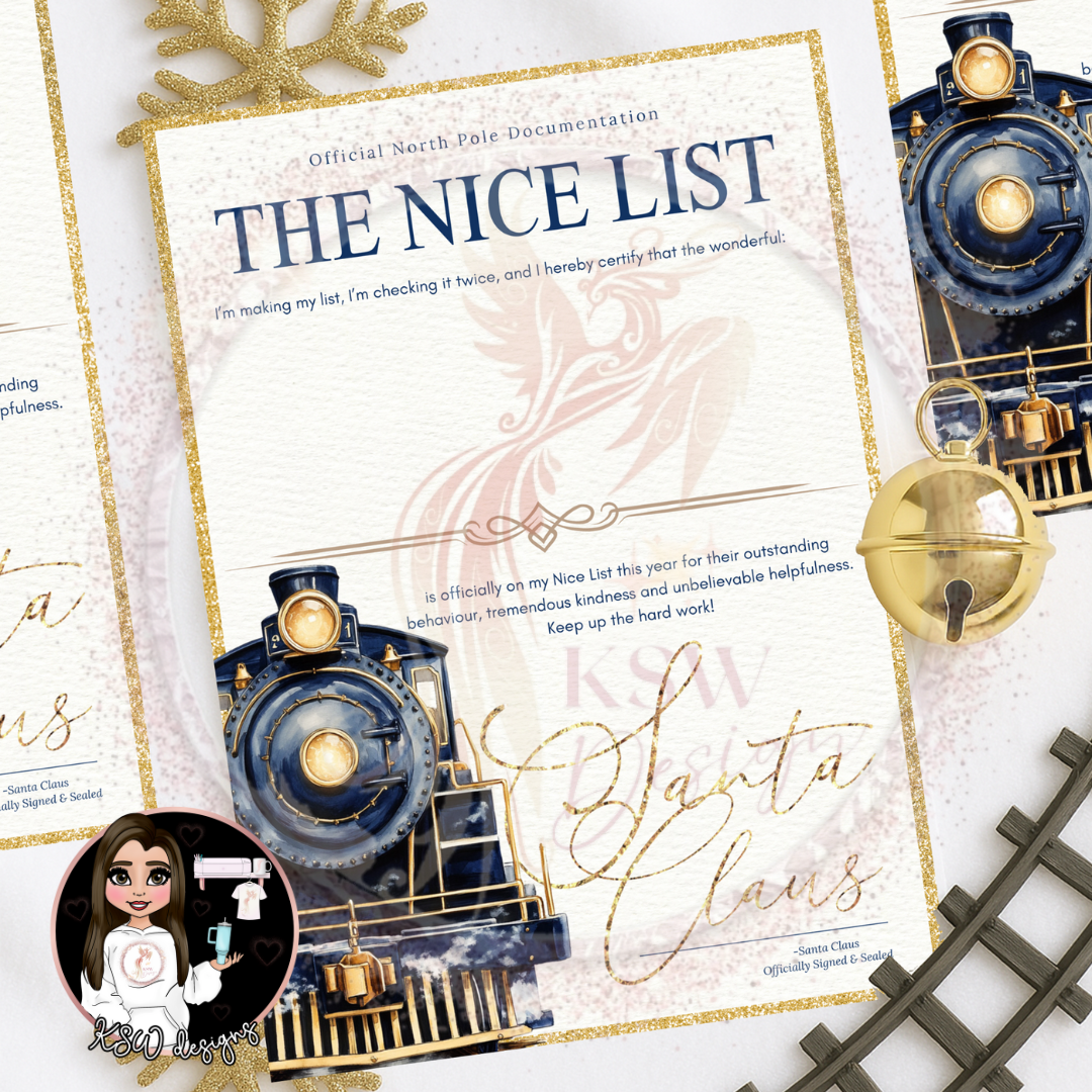 Express Train Navy - Nice List Certificate