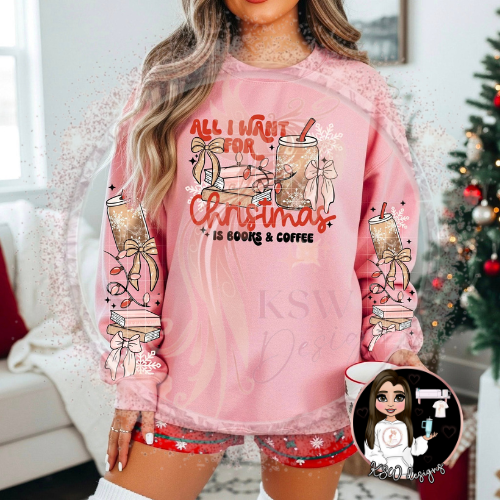 All I Want For Christmas Is Books & Coffee T-Shirt