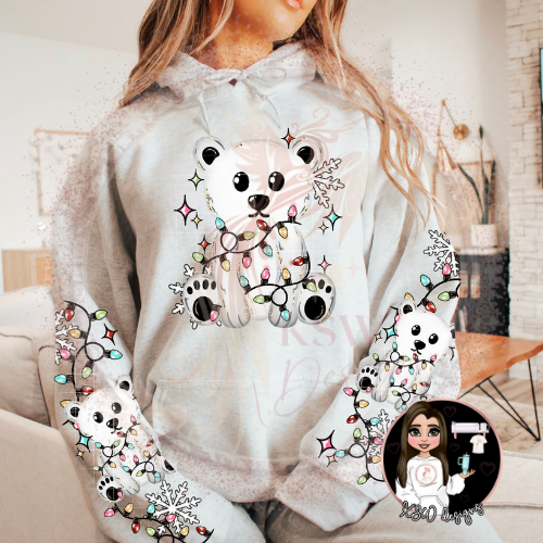 Festive Polar Bear Christmas Hoodie