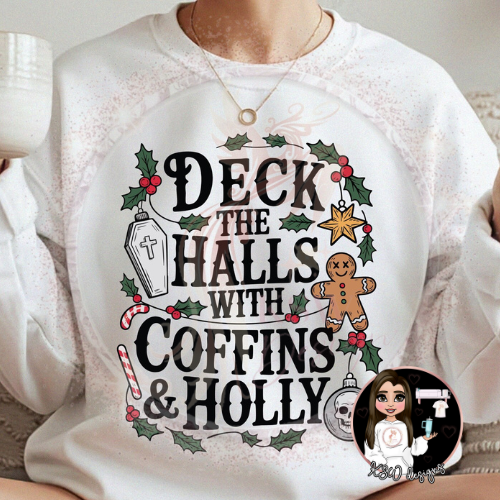Deck The Halls With Coffins & Holly T-Shirt