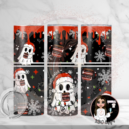 Merry, Scary & Caffeinated Ghost  20oz Tumbler