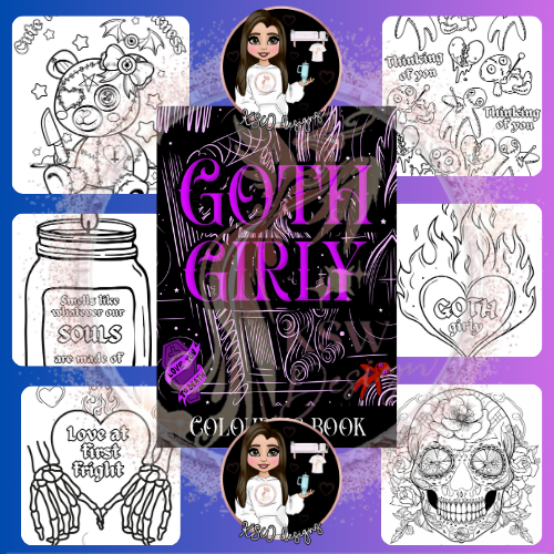 Goth Girly Colouring Book