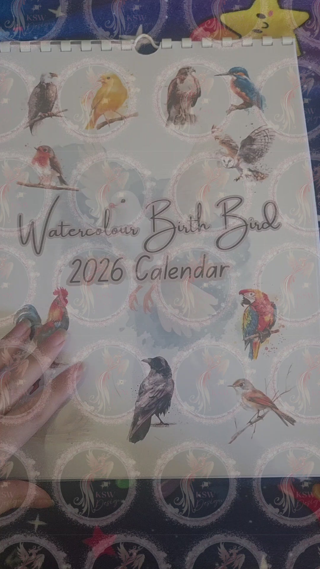 Watercolour Birth Bird - Portrait Calendar 2026