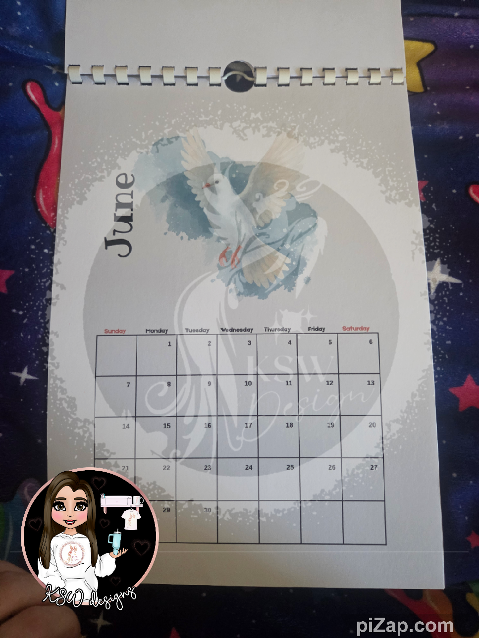 Watercolour Birth Bird - Portrait Calendar 2026