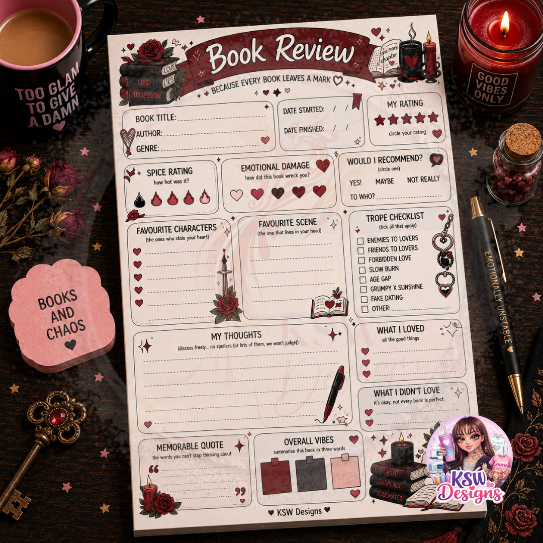 Book Review Notepad | A4 & A5 Book Review & Reading Journal Pad