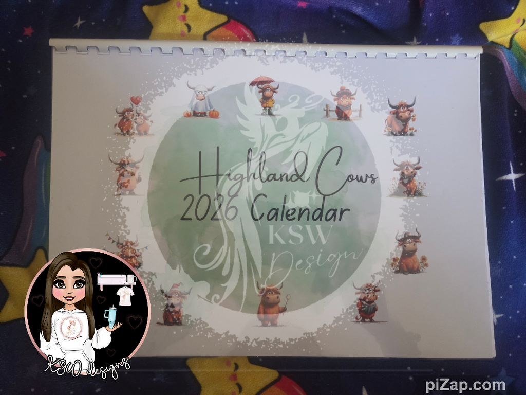 Highland Cows 2026 Calendar V2 - Landscape
