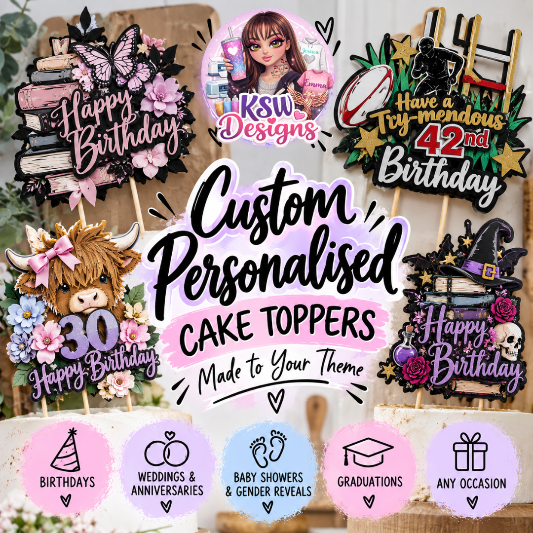 Custom Personalised Cake Topper – Made to Your Theme