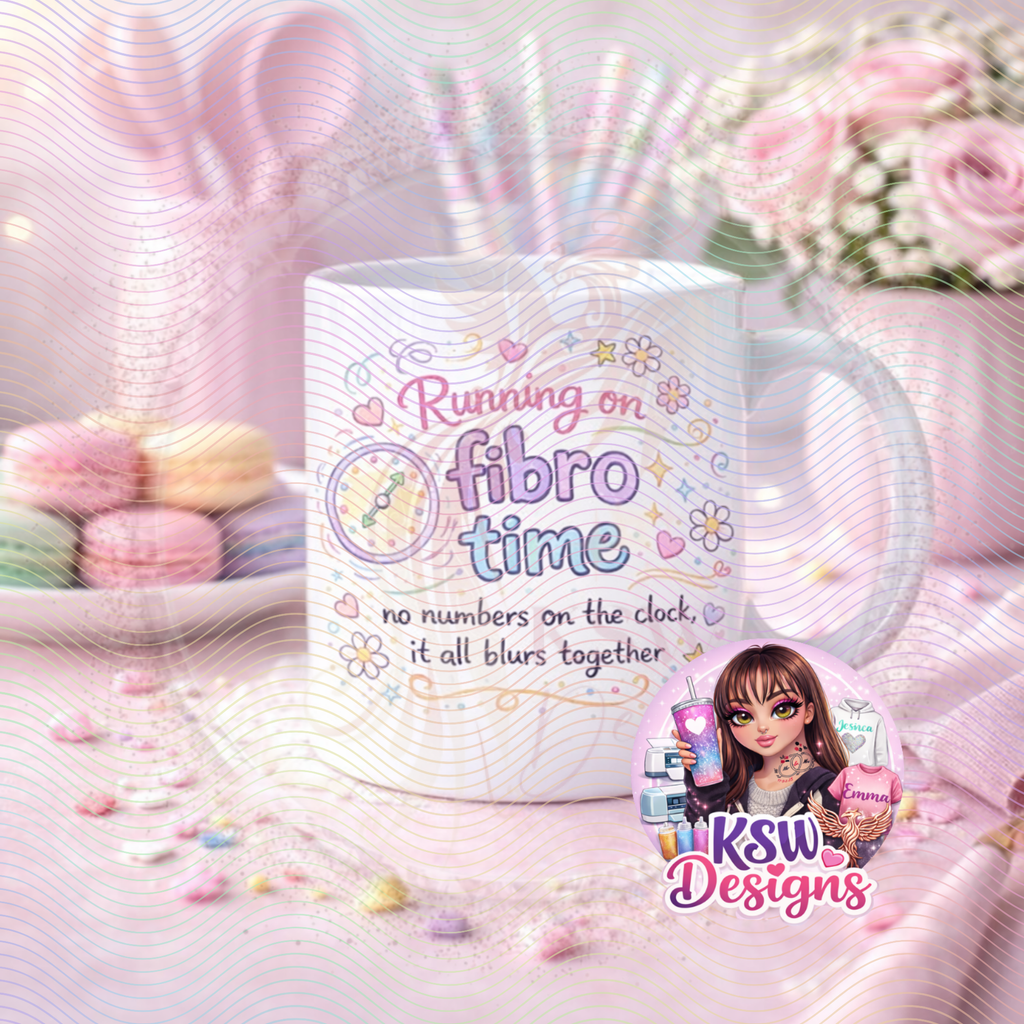 Running on Fibro Time Mug – Funny Fibromyalgia Mug