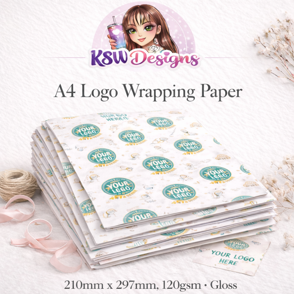 A4 Custom Logo Wrapping Paper Sheets – Personalised Business Packaging