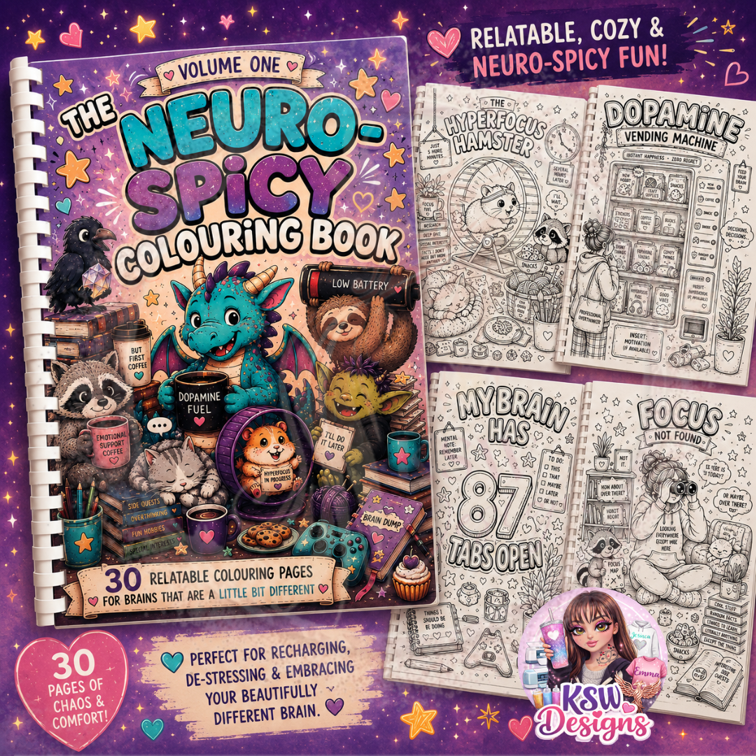 Neuro-Spicy Colouring Book Volume One | A4 Colouring Book