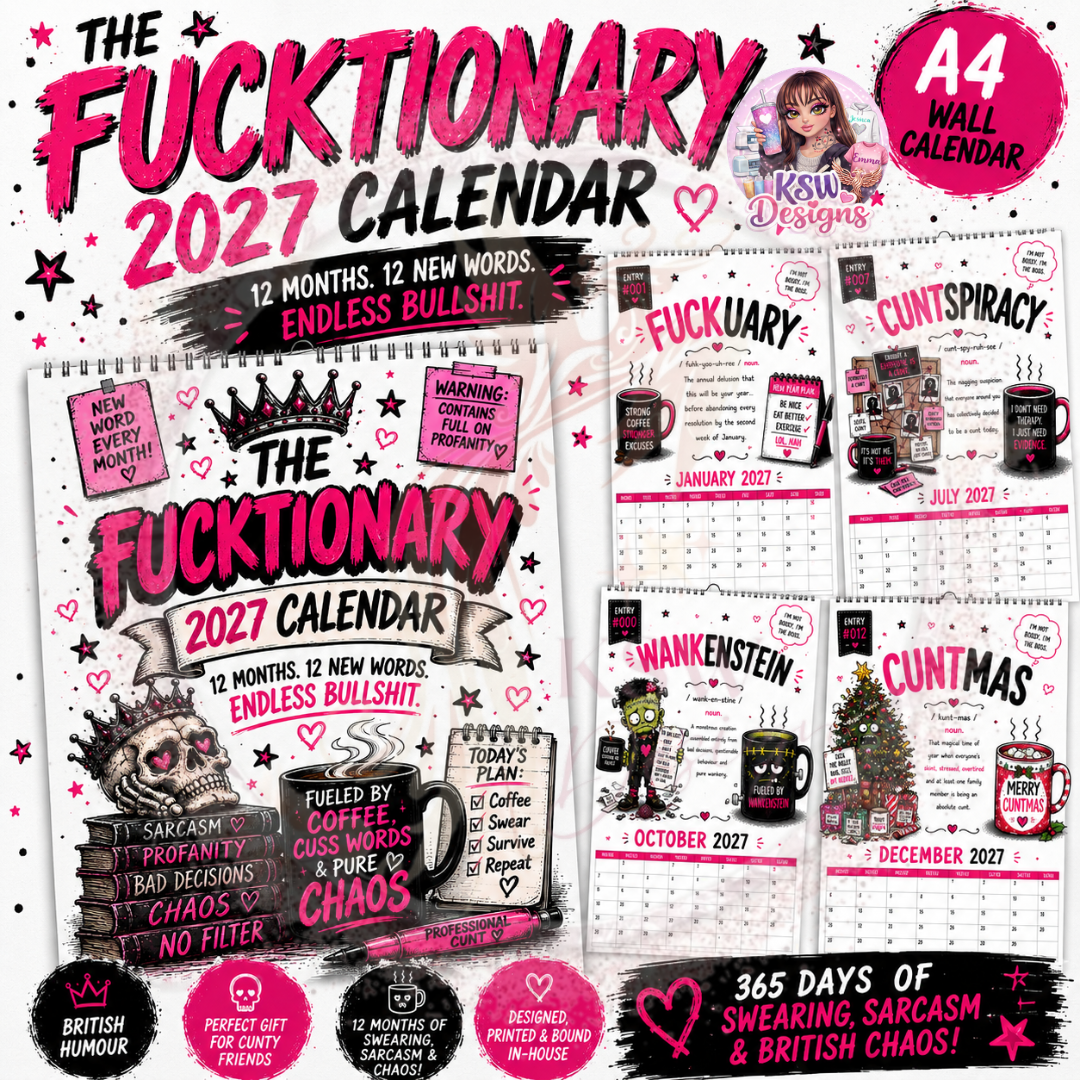 The Fucktionary 2027 Calendar | Funny Sweary A4 Wall Calendar