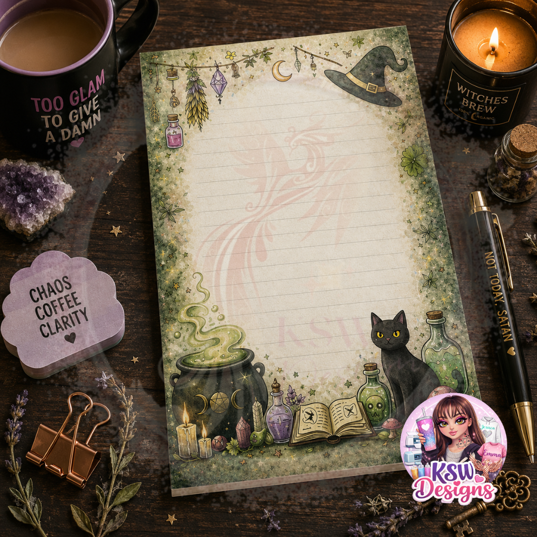 Witchy Lined Notepad | A4 & A5 Magical Writing Pad