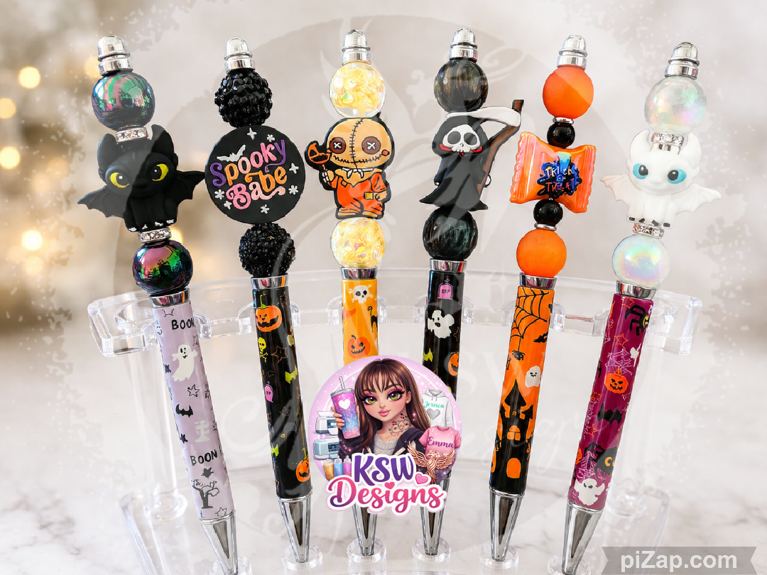Spooky Beaded Pen | Halloween Silicone Bead Pen | Choose Your Design