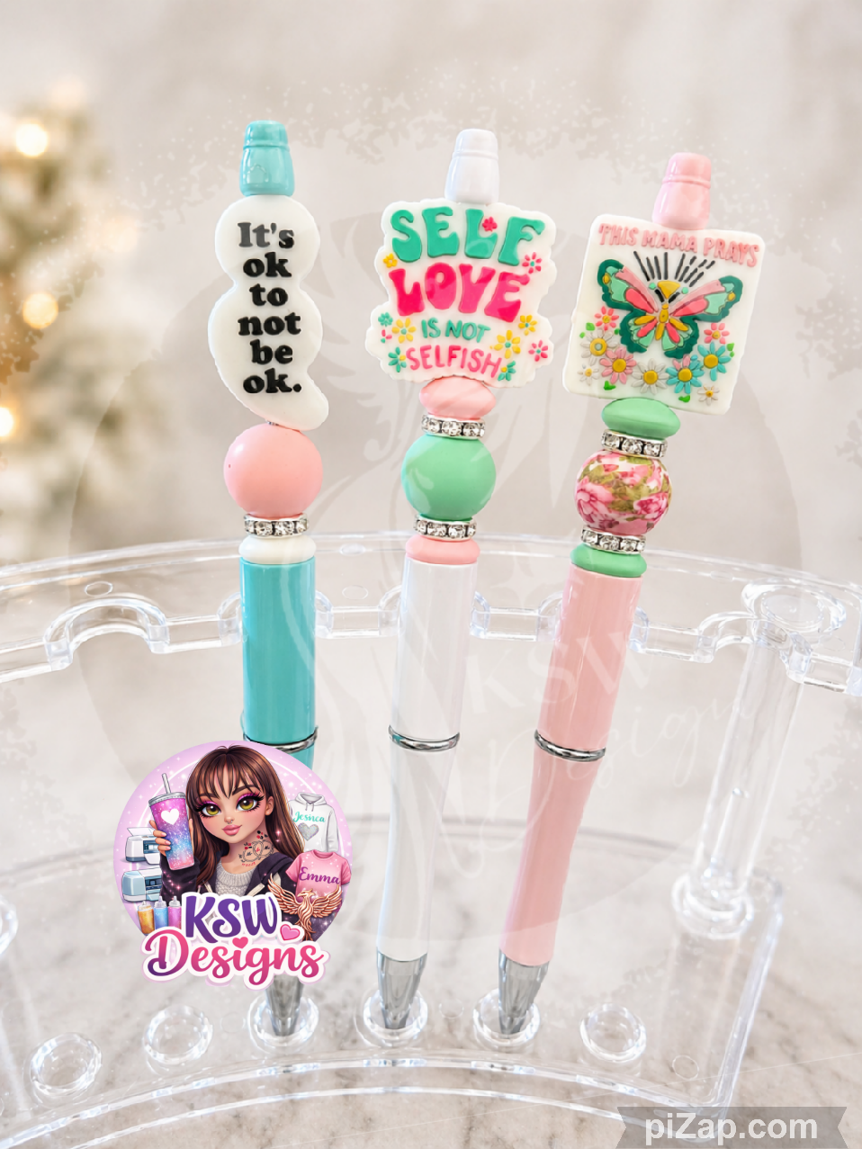 Positive Affirmation Beaded Pen | Choose Your Design
