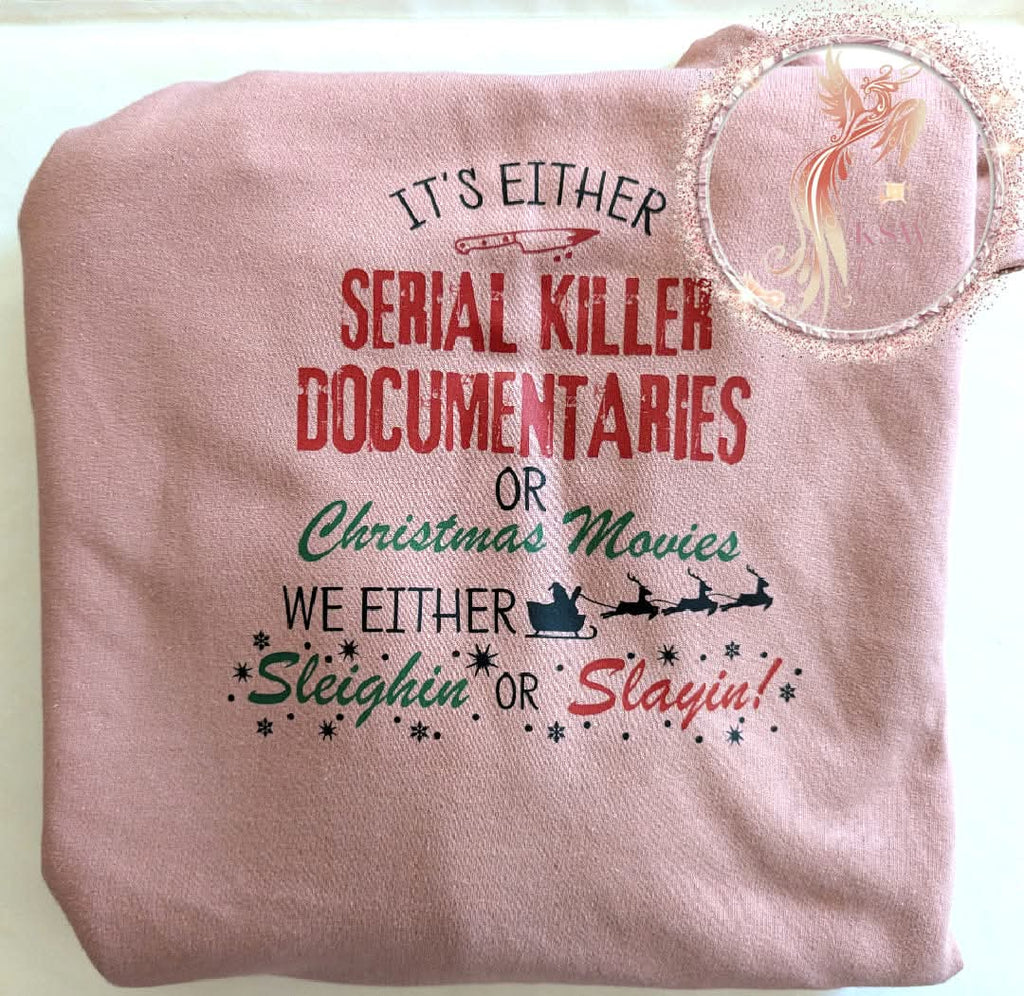 Sleighin Or Slayin! Cross Neck Hoodie