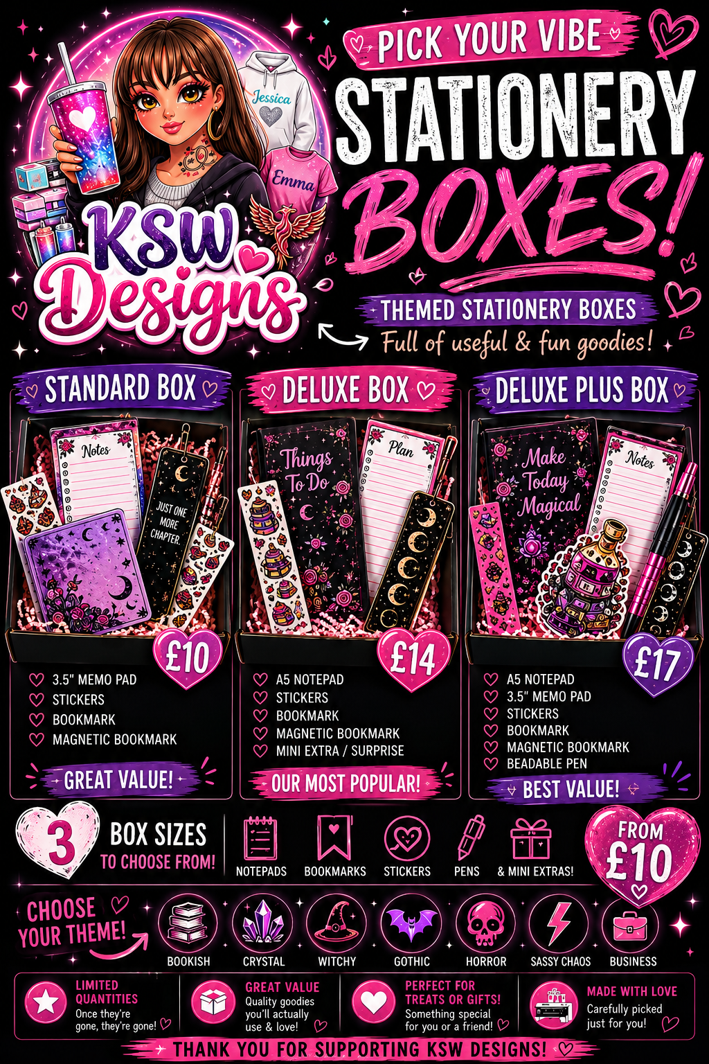 Pick Your Vibe Stationery Box | Choose Your Theme