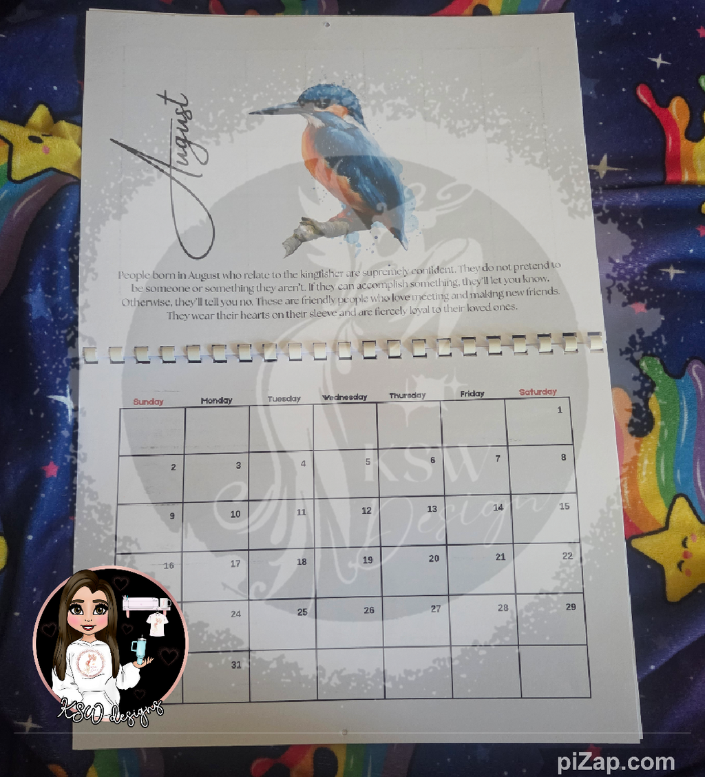 Watercolour Birth Bird - Landscape Calendar 2026