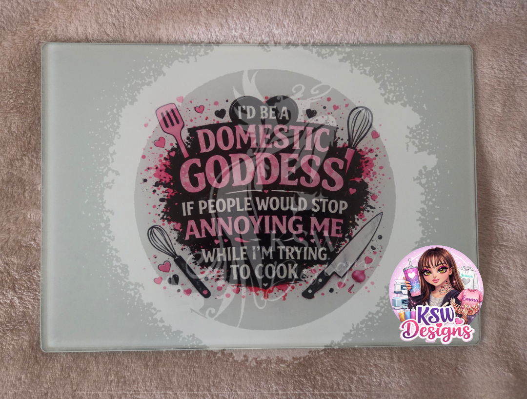 Domestic Goddess Glass Chopping Board