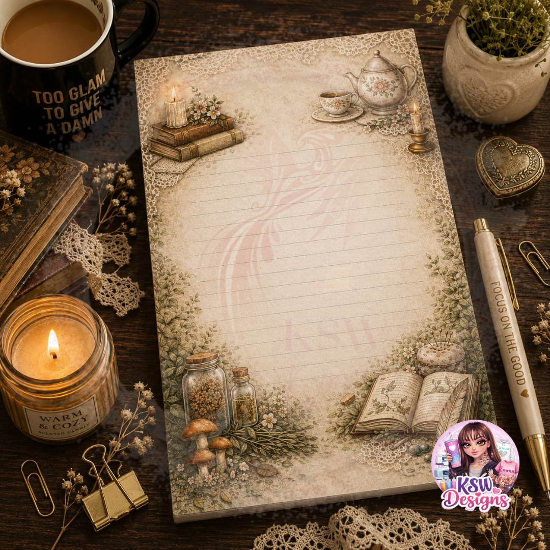 Vintage Cottagecore Lined Notepad | A4 & A5 Floral Writing Pad