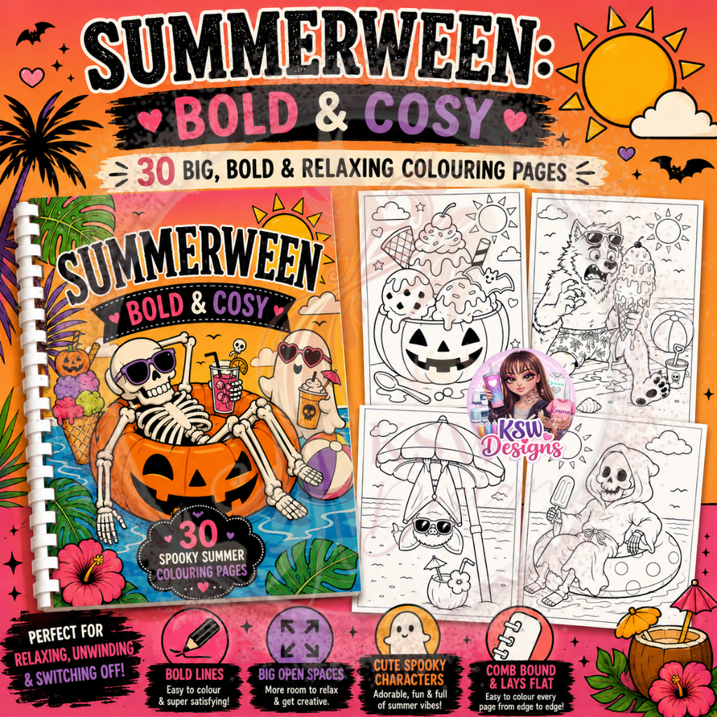 Summerween Bold & Cosy Colouring Book | Spooky Summer Colouring