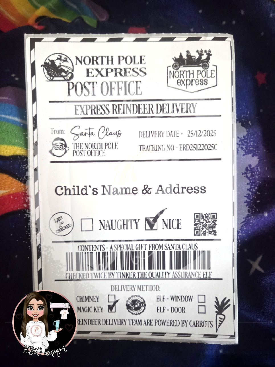 North Pole Express Postage Label