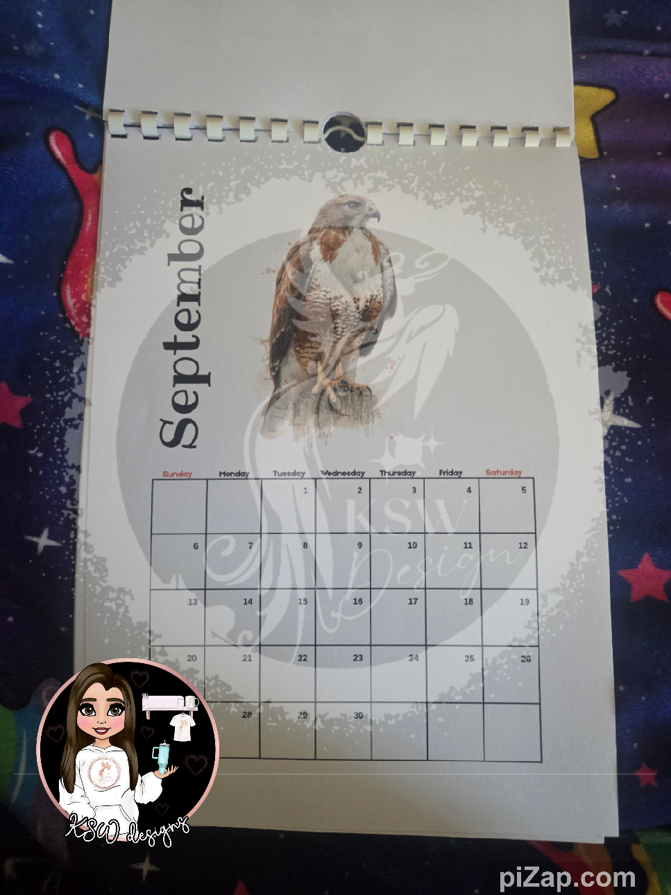 Watercolour Birth Bird - Portrait Calendar 2026