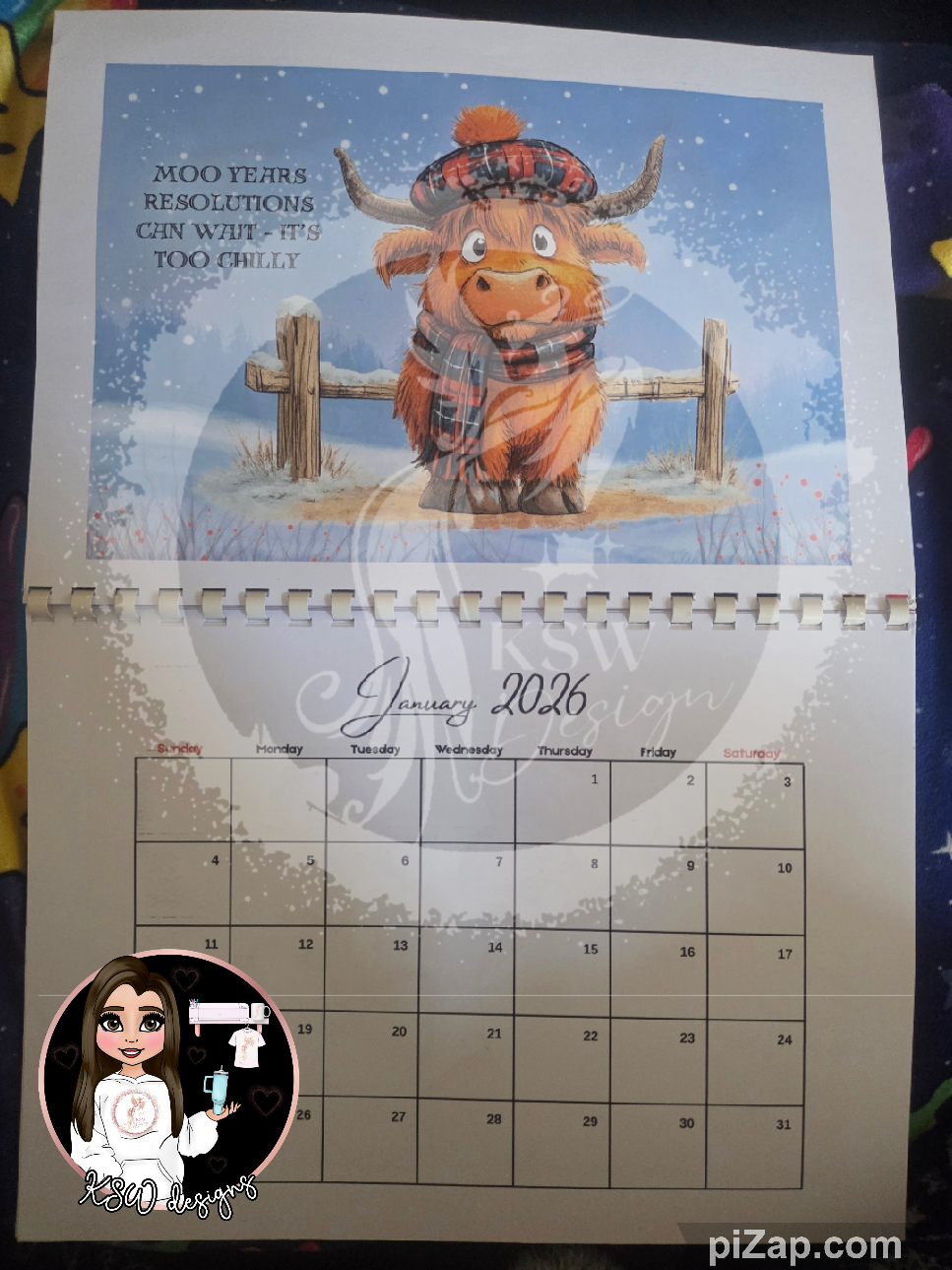 Highland Cows 2026 Calendar V2 - Landscape