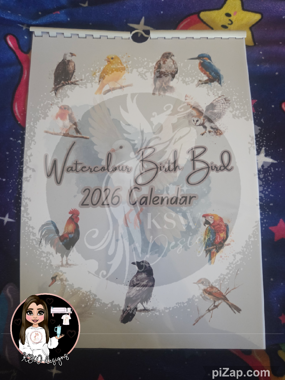Watercolour Birth Bird - Portrait Calendar 2026