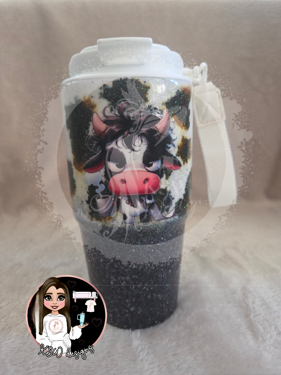 Moody Coffee Cow Travel Mug