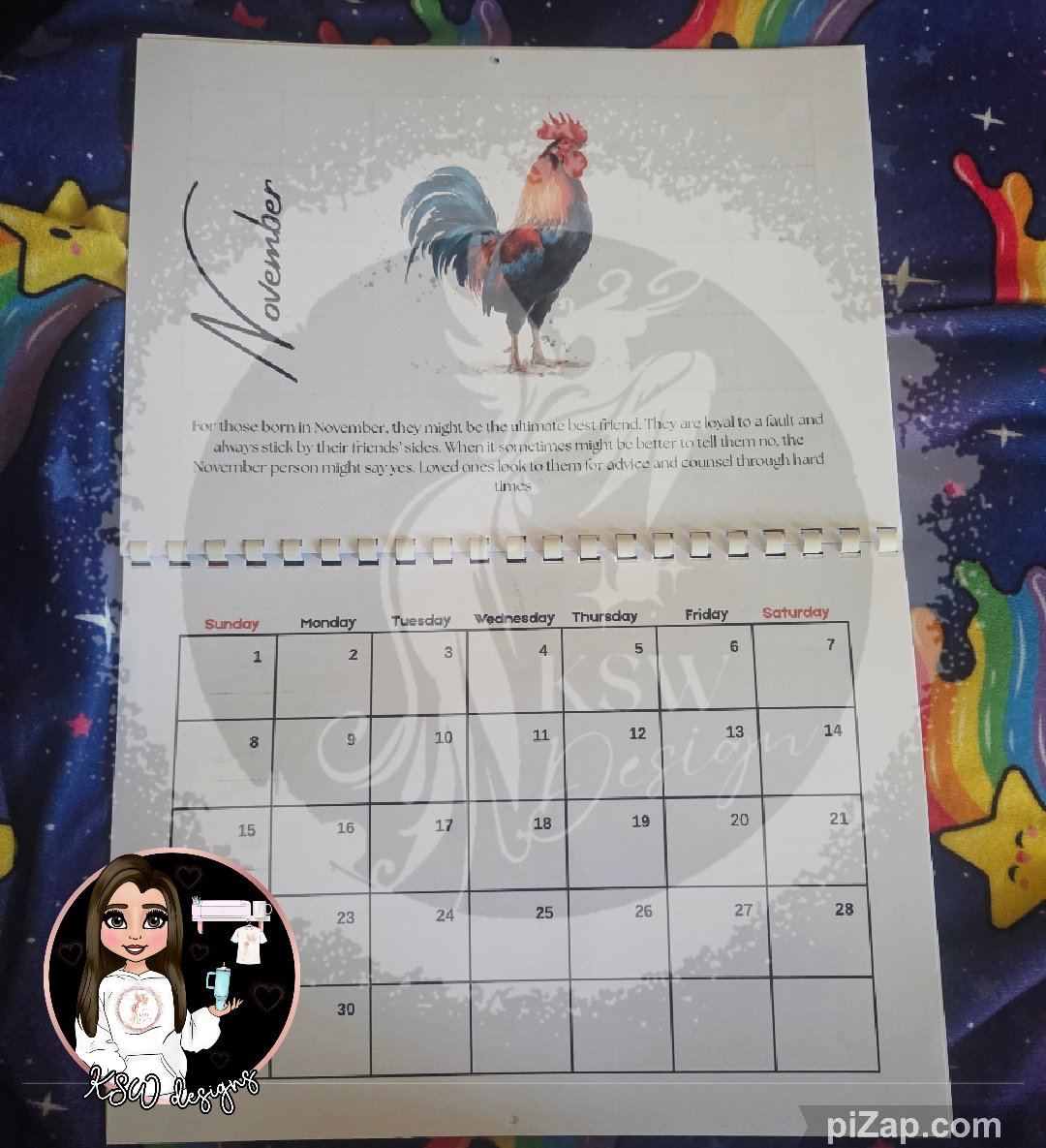 Watercolour Birth Bird - Landscape Calendar 2026